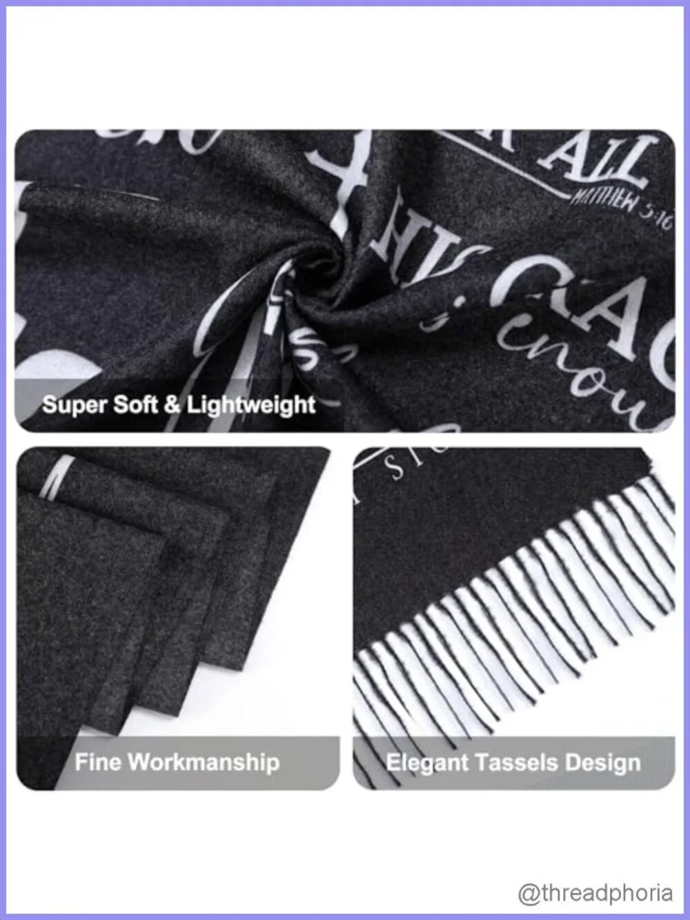 Prayer Shawl Pashmina Wrap for Women Lightweight Christian Gift